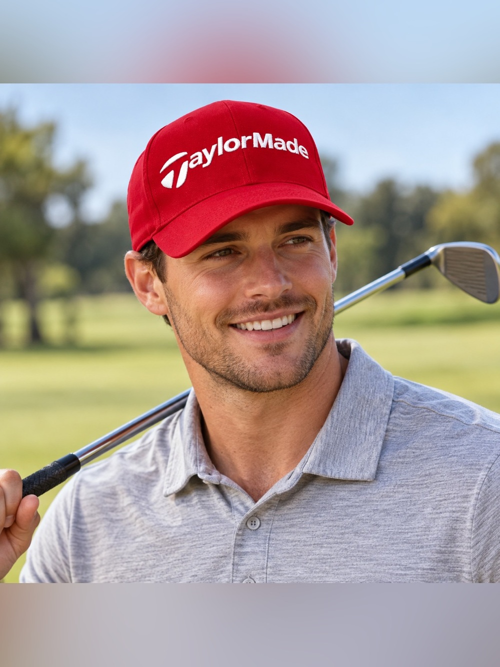 TaylorMade Golf Tour Lite Tech Performance Strapback Adjustable Red Hat Cap